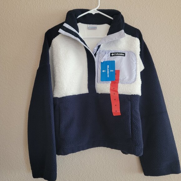 Columbia Lodge Sherpa Pullover in Dark Nocturnal NWT - Picture 3 of 5